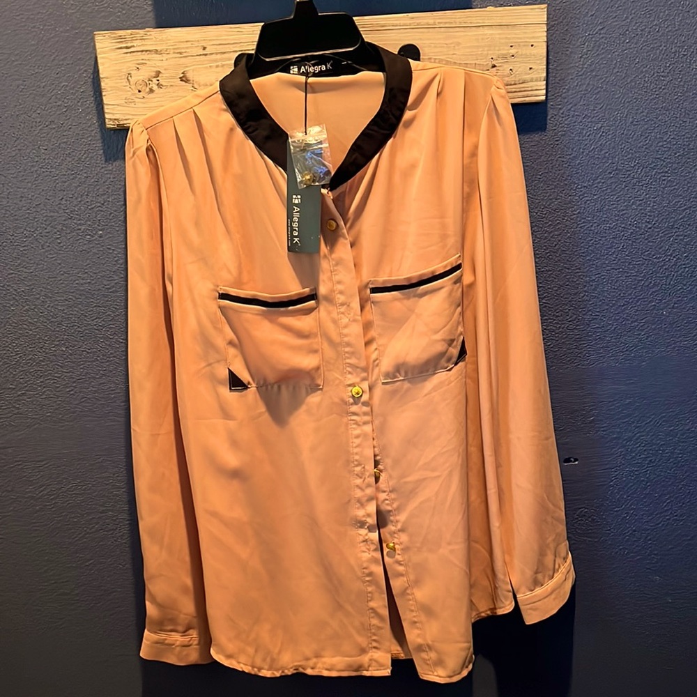Long sleeve button down blouse - size L